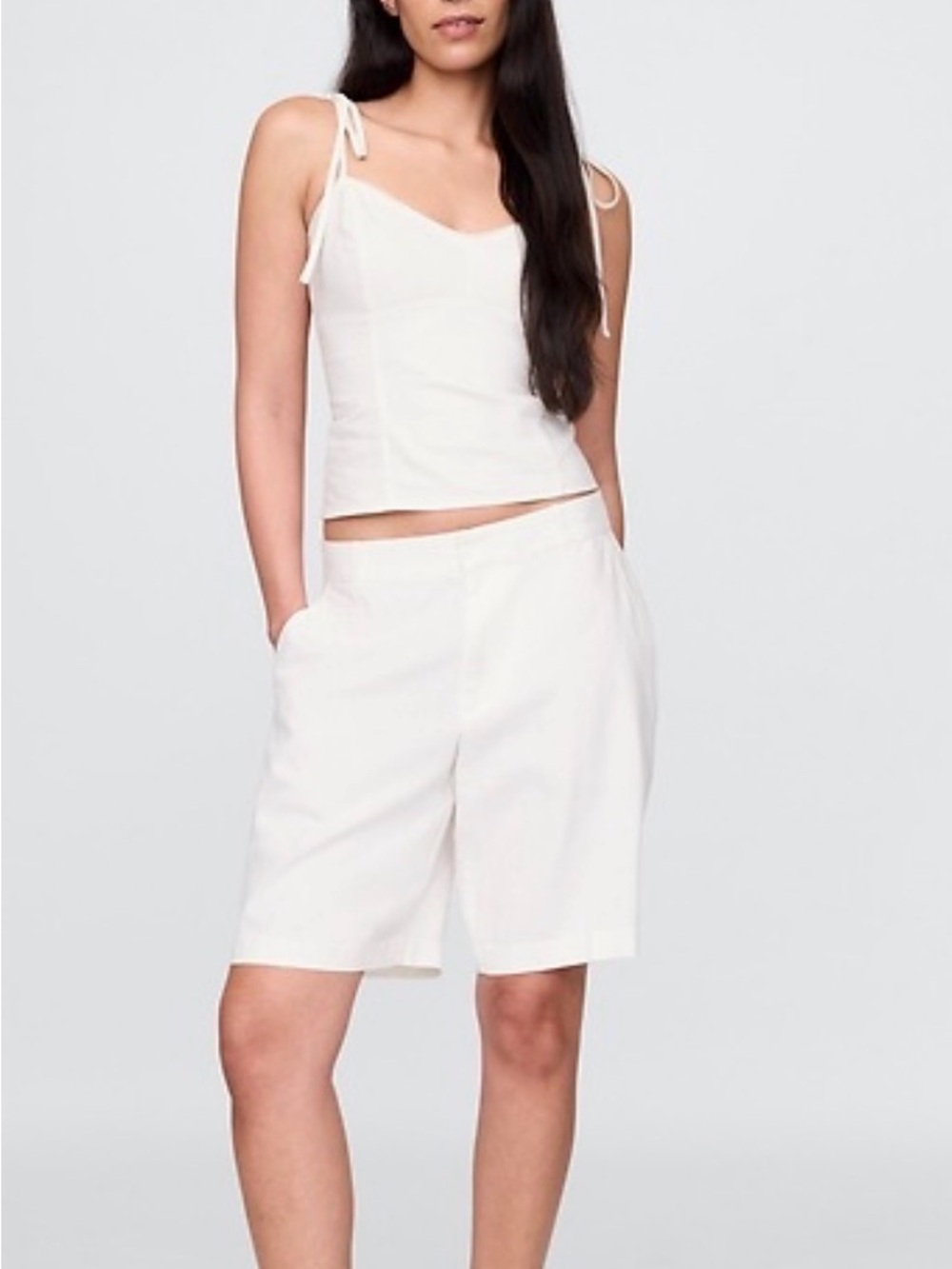 GAP Low Rise Linen-Blend Trouser Shorts